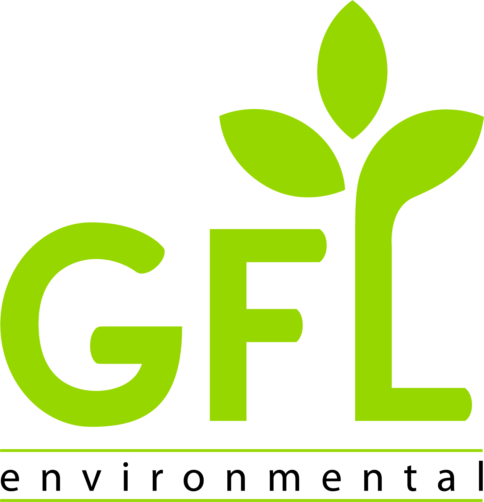GFL logo with green leaves and "environmental" text.